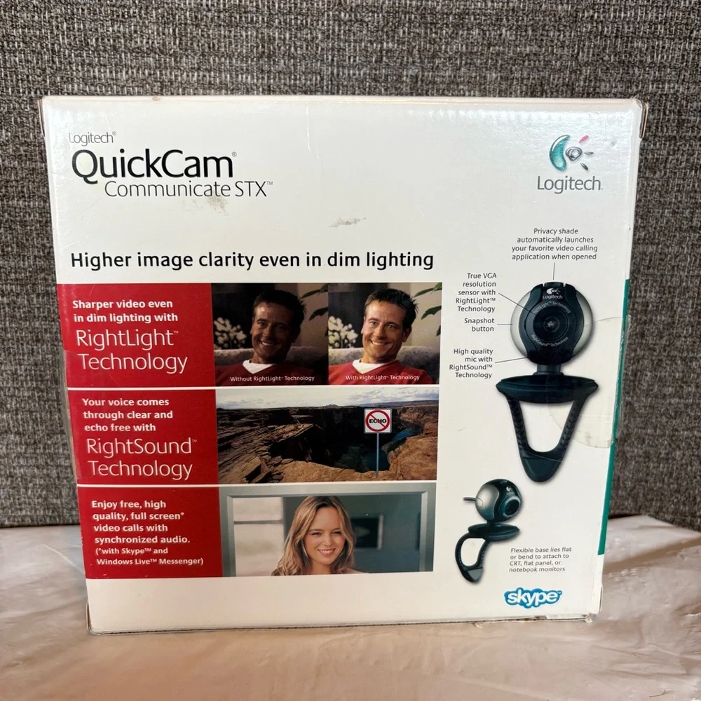 Logitech QuickCam Communicate STX Computer Webcam New In Box Microphone Unopened